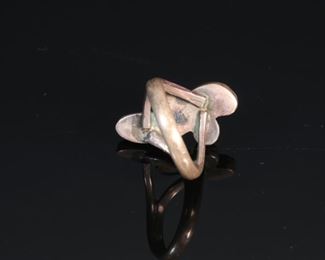 Navajo Turquoise & Silver Ring Native American	Sz: 6	