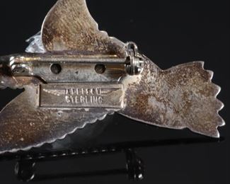 Navajo Allison Snowhawk Lee Sterling Silver Hummingbird Pin Brooch Native American	42x35mm	
