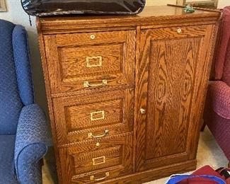 Oak file cabinet
