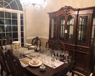 outstanding dining room site, elegant glass, china,