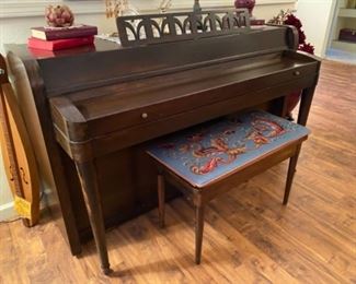 25- $225 - Piano no brand with bench & music				