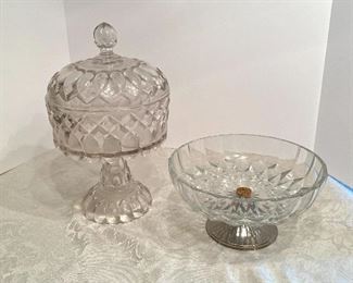 47- $50 Press glass unusual compote and platter 			
