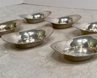 56- $75 Set of 6 nut dishes Sterling 3.62 ounces 		