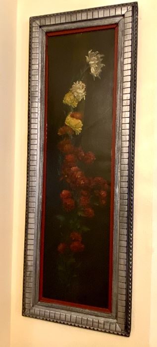 68- $40 - 67” x 21” floral canvas 					