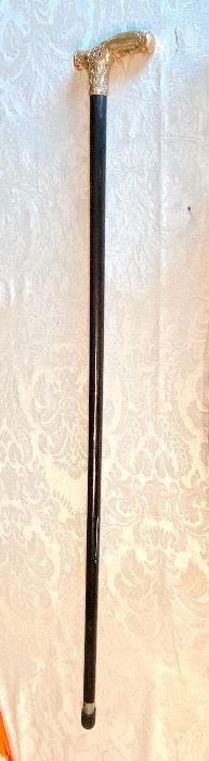 78- $50 Victorian Cane with gold carved handle marking as a gift from Employer			