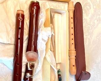 #79- $36 Lot of two wood flutes 						