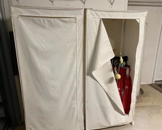 #89 clothing canvas armoire storage (2) for $50