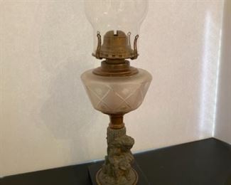 #107. $36 oil lamp (crack vertical in the glass but not broken) 