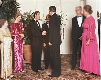 Photo of Client Wearing Pink Gown to meet Princess Diana and Prince Charles
