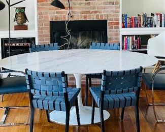 Saarinen-style Tulip, Oval, Marble Dining Table