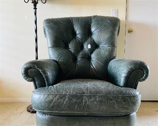Green Leather Godfather Chair