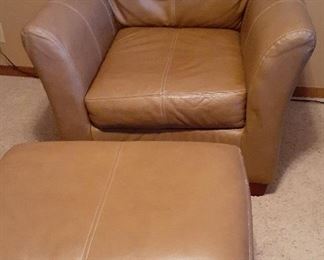 Leather chair/ottoman 