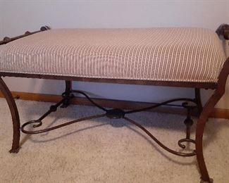 Iron framed bench
