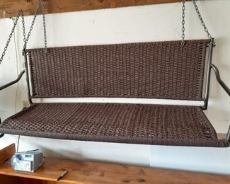 Resin wicker porch swing