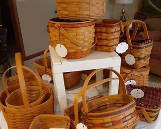 Large collection of Longaberger baskets, most from the early 1990's