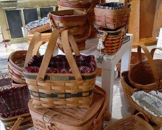Large collection of Longaberger baskets, most from the early 1990's