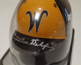 Mike Pelfry autographed mini-helmet