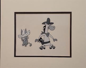 Production animation cel, Quick Draw McGraw and Baba Looey (circa 1950's)