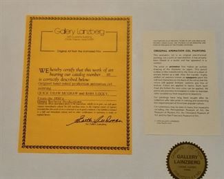 Galery label, Production animation cel, Quick Draw McGraw and Baba Looey (circa 1950's)