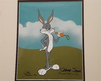 Bugs Bunny production animation cel, signed by Chuck Jones