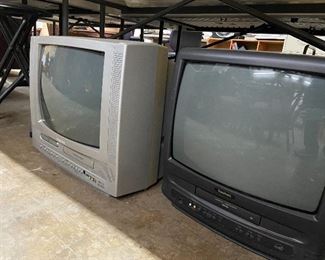 Box TV's, one with VHS player and one with VHS and DVD player.