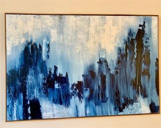 13. Blue Acrylic Painting by Mary Beth Ihnken (61" x 41")