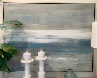 43. Contemporary Blue & Gray Painting by Mary Beth Ihnken (49.5" x 37.5")