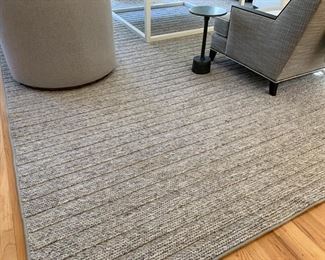 130. Prestige Mills Custom Braided Gray Wool Rug (15" x 18'9")