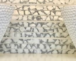 61a.  4 White Boatneck Vase (7")