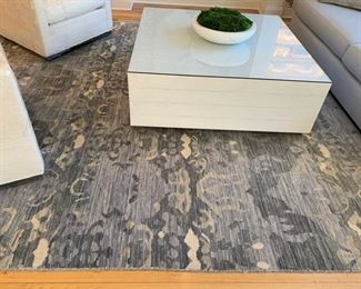 53. Princeton Rug Gallery Contemporary Gray Muted Wool Rug (13'9" x 9'9")