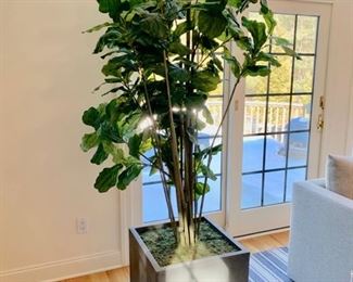 69. Faux Plant in Square Resin Planter (92")