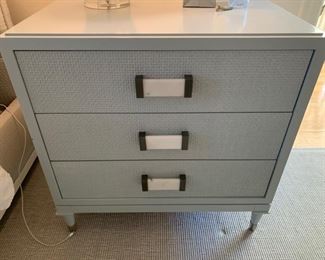 78. Pair of Vanguard Furniture Custom Nightstands w/ Bead Face Molding and Satin Brass Pulls (30" x 19" x 30") 