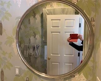 75. Custom Mirror w/ Polished Nickel Frame (34")