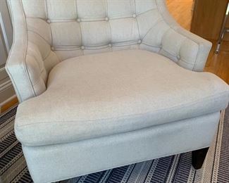 160. Tufted Cream Armchair