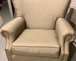 112. Barrel Back Arm Chair w/ Nailhead Detail (36" x 36" x 38")