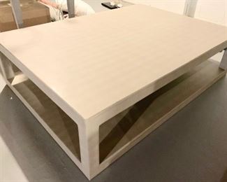 114. Creative Metal & Wood Gray Cocktail Table (50" x 70" x 18")