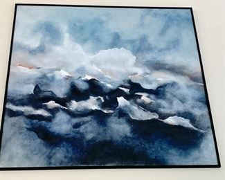 39. Contemporary Blue & Gray Stormy Ocean Artwork by Cynthia J. Hughes