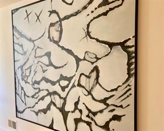 85. Modern Black & White Painting by CJ Hughes (79" x 74")