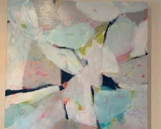 162. Pink and Aqua Painting (36"x 36")