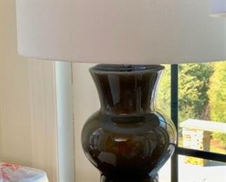 139. Gray Ceramic Lamp (29") (as is)