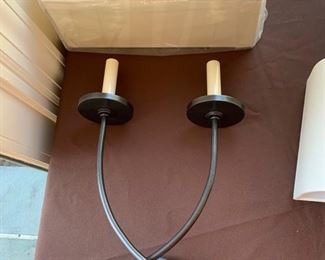 155. Double Candle Wall Sconce (13" x 20" x 5")