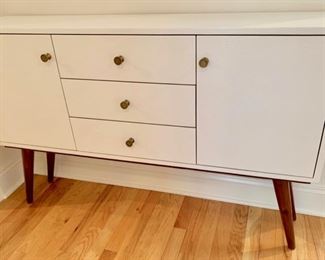 74. Made Goods Small Console Table w/ Cream Textured Finish (48" x 12" x 31")