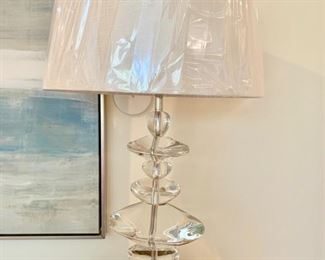 137. Pair of Global Views Crystal Lamps (35")