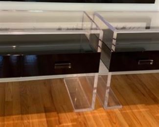 103. Pair of Custom Acryllic Nightstands (43" x 18" x 26")