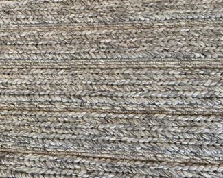 130. Prestige Mills Custom Braided Gray Wool Rug (15" x 18'9")