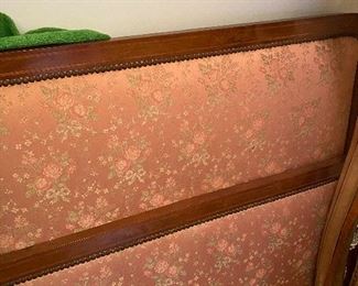 Very vintage bed from France. Headboard and footboard shown. Rails also included. 