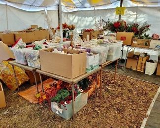 A freshly RE-loaded tent full of crafting supplies, holiday decor, etc!  Come fill a bag....or 10 : )