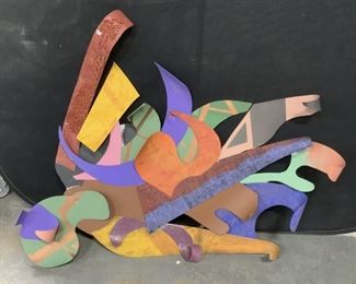 Abstract Life Size Figure Mixed Metal Sculpture
