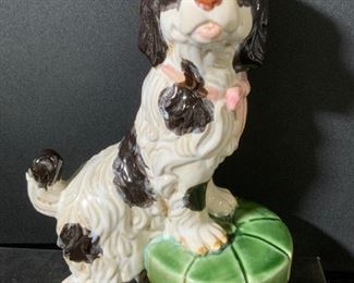 Hand Painted Porcelain Tabletop Dog Figural
