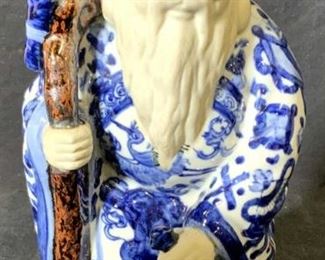 Japanese Elderly Man Porcelain Figural
